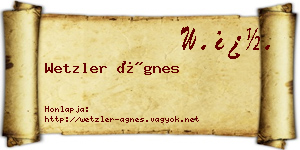 Wetzler Ágnes névjegykártya